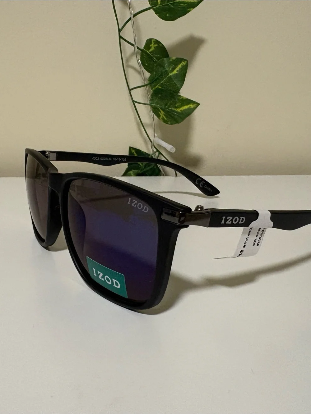 Izod Black Sunglasses with Purple-Tinted Gradient Lenses